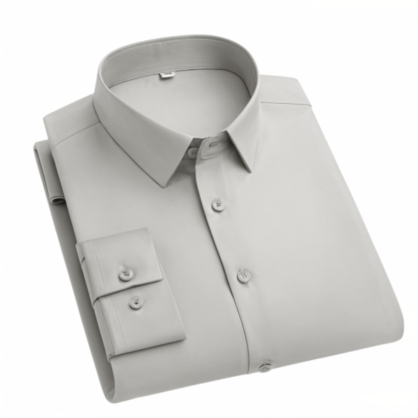 New Cotton Blend Solid Shirts Silver