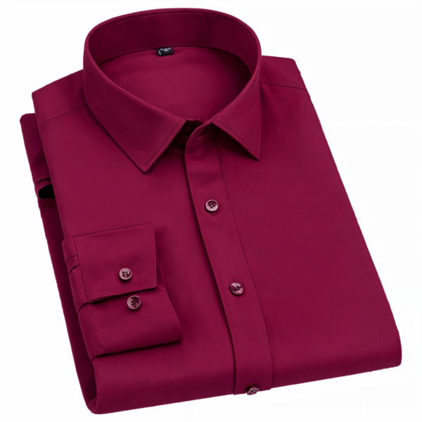 Plain Cotton Blend Solid Shirts (Maroon)