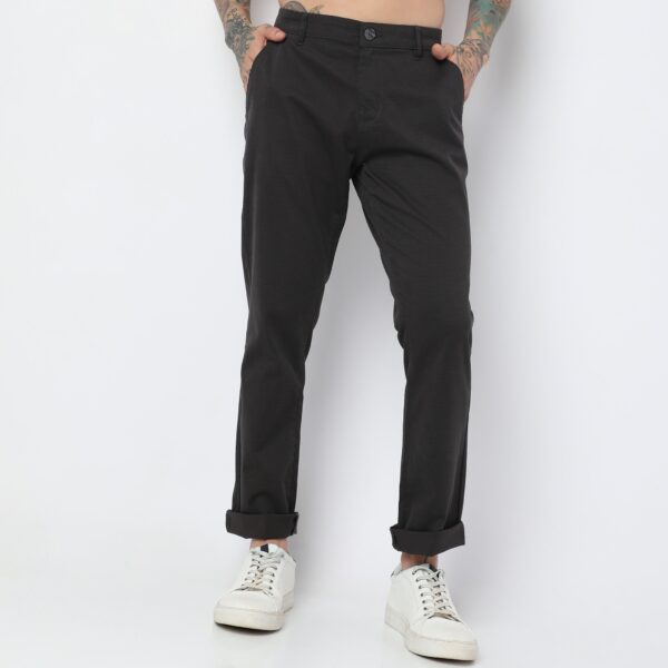 Regular Fit Solid Mid Rise Chinos - Image 2