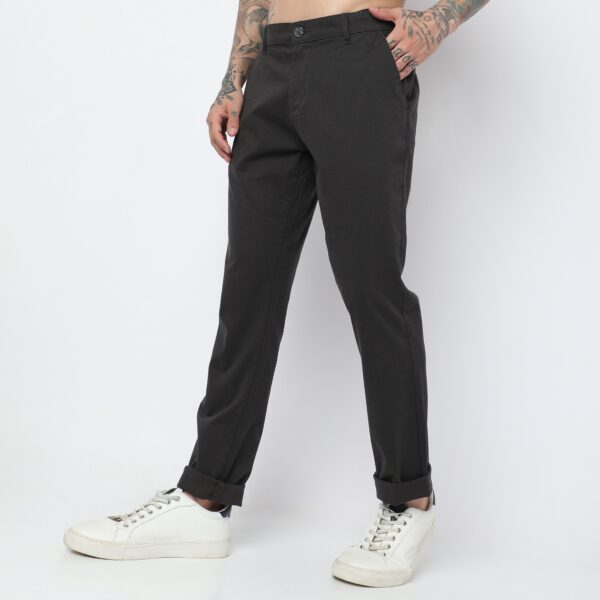 Regular Fit Solid Mid Rise Chinos - Image 3