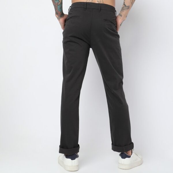 Regular Fit Solid Mid Rise Chinos - Image 4