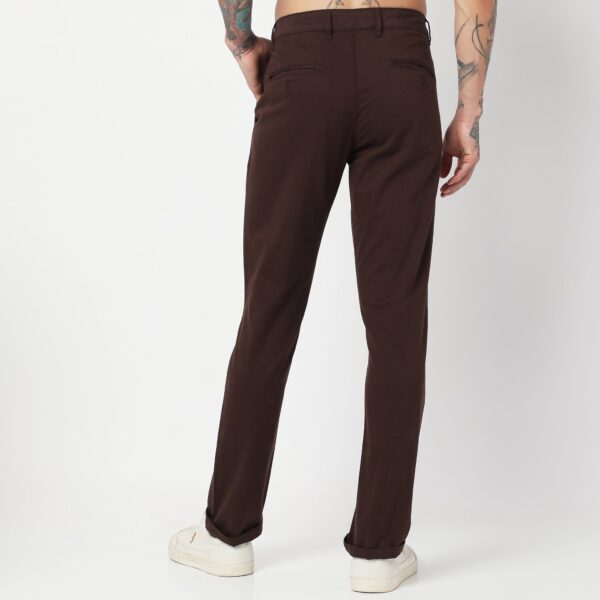 Regular Fit Solid Mid Rise Chinos - Image 4