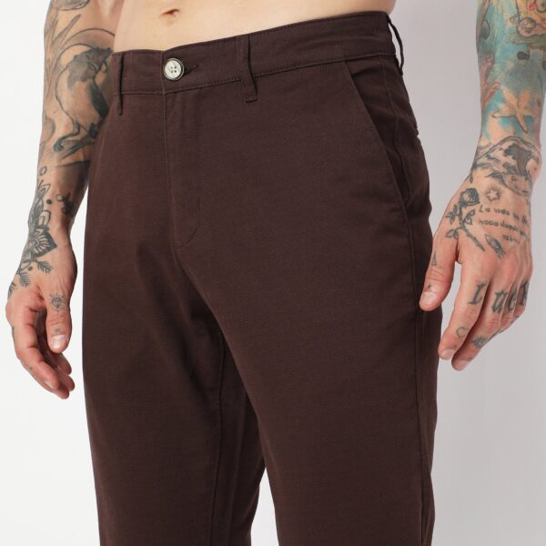 Regular Fit Solid Mid Rise Chinos - Image 5