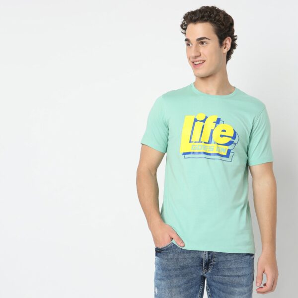 Graphic Tees - "Life" Cotton Jersey Regular Fit T-Shirt *WoW Price* - Image 2