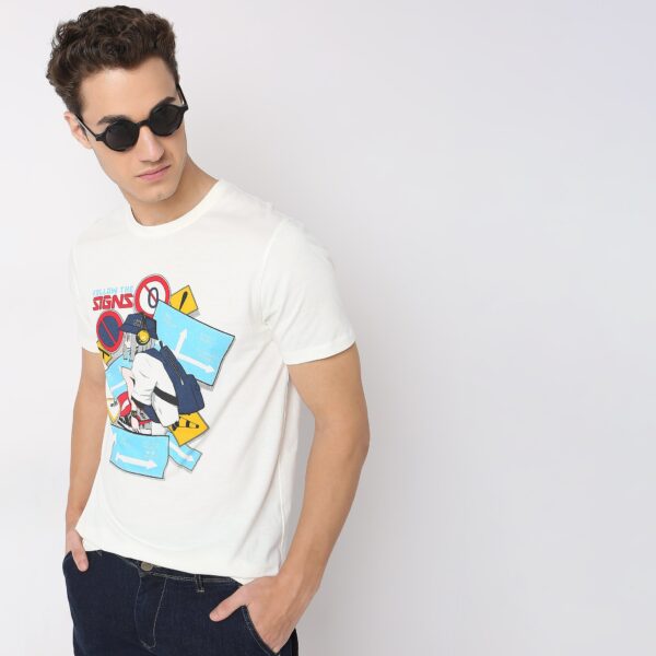 Large Graphic Tees - Cotton Jersey Regular Fit T-Shirt # Value Price - Image 2