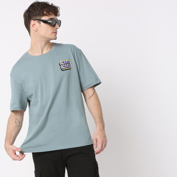 Oversize Graphic Crew Neck Modern Street Slogan T-Shirt