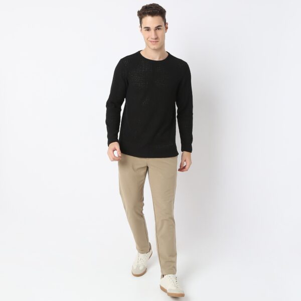 Modern Structured Knit Jersey Tee - Full Sleeves T-Shirt - Image 2