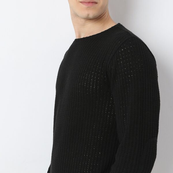 Modern Structured Knit Jersey Tee - Full Sleeves T-Shirt - Image 4