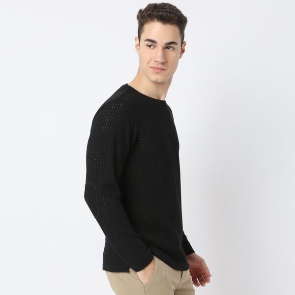 Modern Structured Knit Jersey Tee - Full Sleeves T-Shirt - Image 5