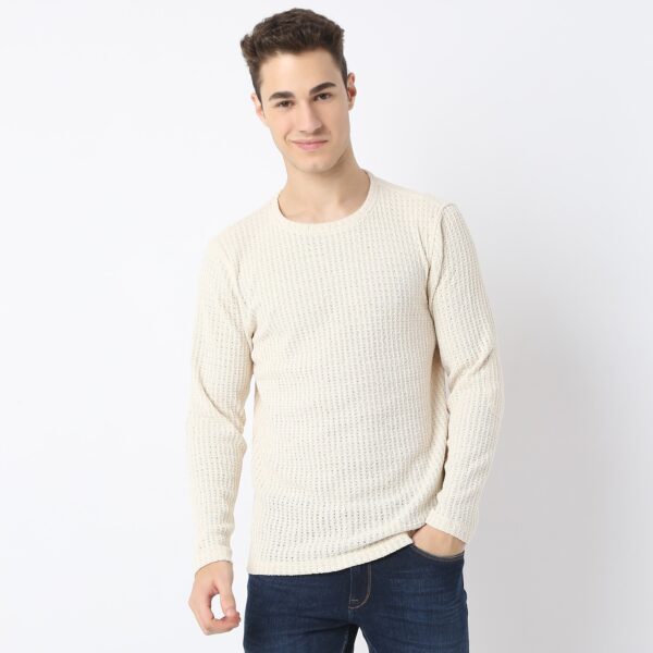 Modern Structured Knit Jersey Tee - Full Sleeves T-Shirt - Image 7