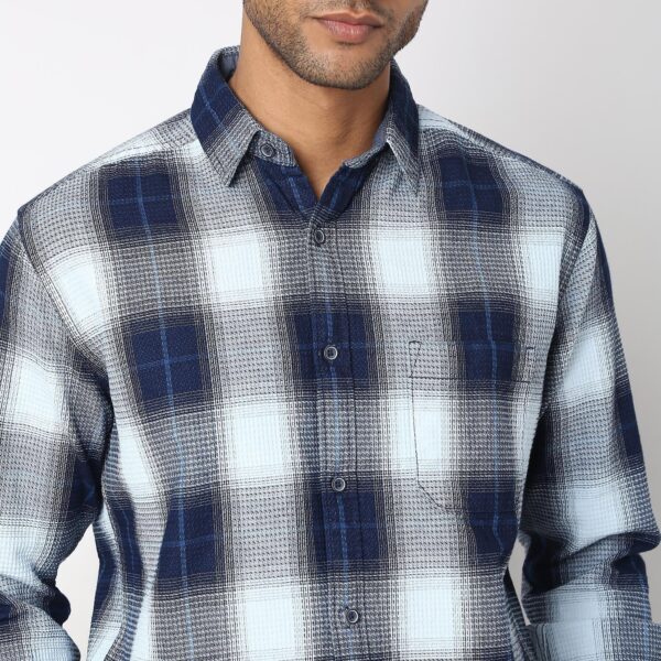 Regular Fit Checkered Shirt - Image 4