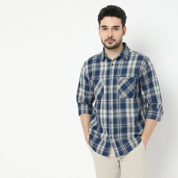 Cruiser™ Indigo Regular Fit Shirt Checks Original Authentic 2 Pocket Style - Image 2