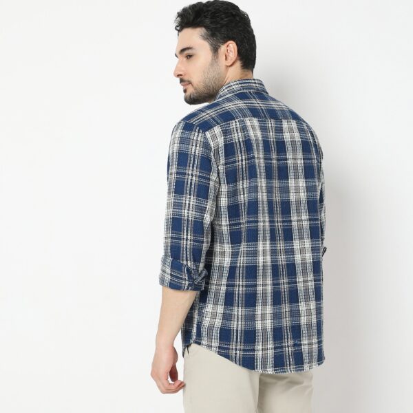 Cruiser™ Indigo Regular Fit Shirt Checks Original Authentic 2 Pocket Style - Image 3