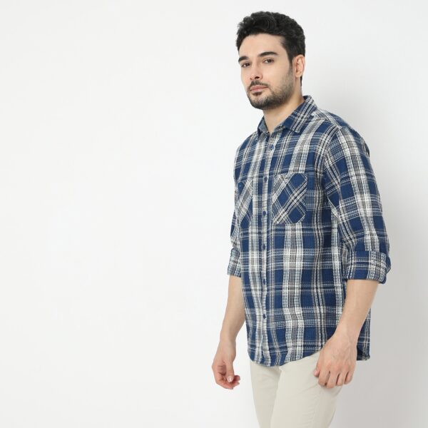 Cruiser™ Indigo Regular Fit Shirt Checks Original Authentic 2 Pocket Style - Image 5