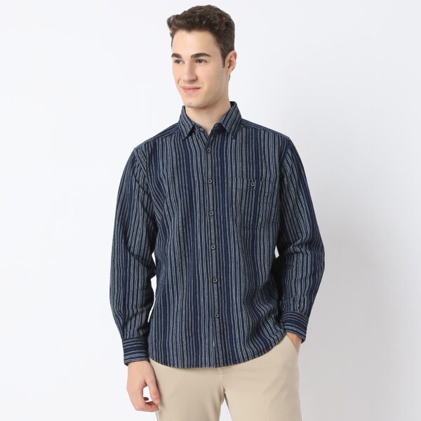 Cruiser™ True Indigo Shirt - Self Structure - Classic Regular Fit Shirt Success A - Image 2