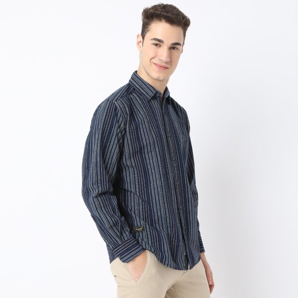 Cruiser™ True Indigo Shirt - Self Structure - Classic Regular Fit Shirt Success A - Image 5