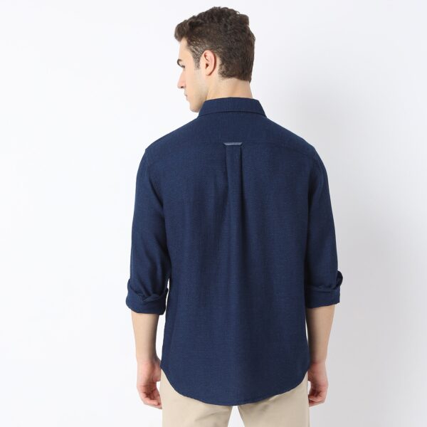 Cruiser™ True Indigo Shirt - Self Structure - Classic Regular Fit Shirt - Image 3