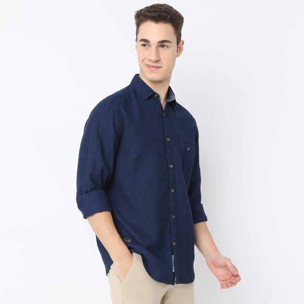 Cruiser™ True Indigo Shirt - Self Structure - Classic Regular Fit Shirt - Image 5