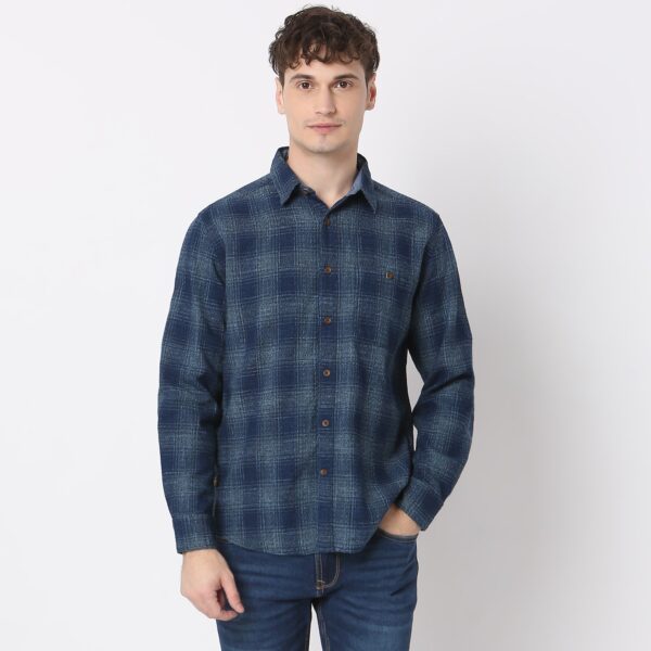 Cruiser™ Shirt - 100% Authentic Indigo Checkered Regular Fit - Image 2