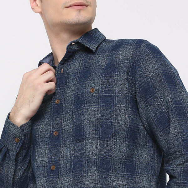 Cruiser™ Shirt - 100% Authentic Indigo Checkered Regular Fit - Image 4