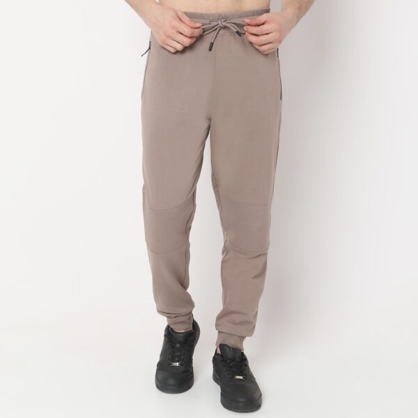 Regular Fit Solid Mid Rise Joggers - Image 2