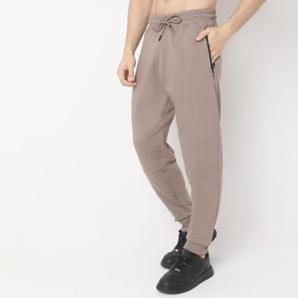 Regular Fit Solid Mid Rise Joggers - Image 5