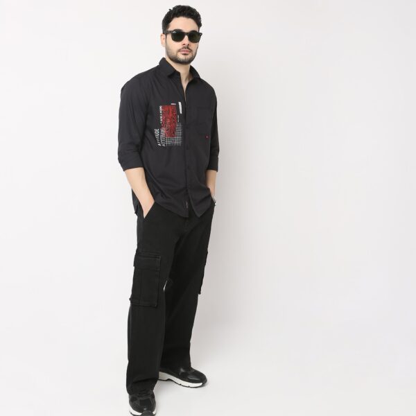 Alpha™ Shirt - Cool Graphic Printed Black Shirt - Soft 100% Cotton - Regular Fit