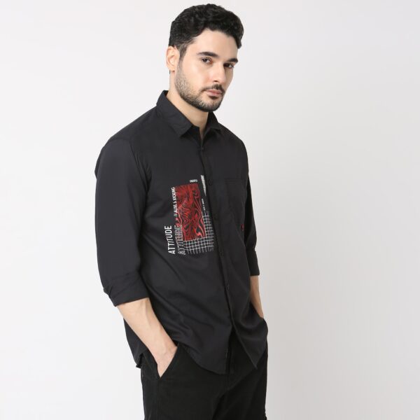 Alpha™ Shirt - Cool Graphic Printed Black Shirt - Soft 100% Cotton - Regular Fit - Image 5