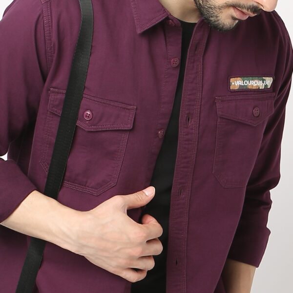 Modern Explorer - Rugged Shirt with Original Flap Pockets - Regular Fit Solid Shirt - Image 4