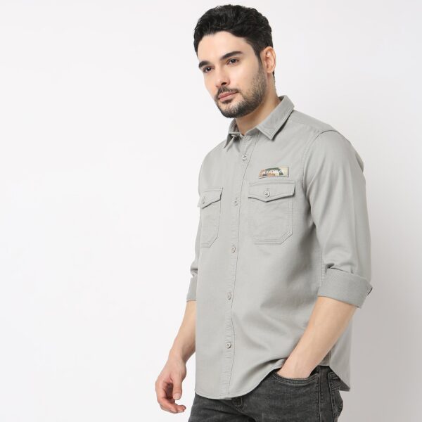 Modern Explorer - Rugged Shirt with Original Flap Pockets - Regular Fit Solid Shirt - Image 10