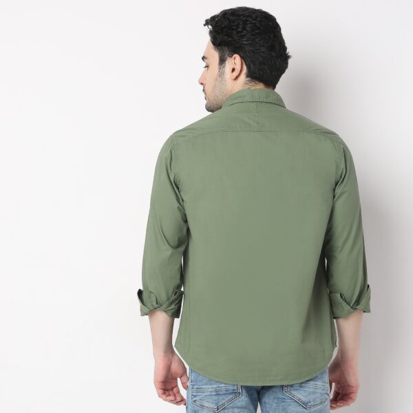 Slim Fit Solid Shirt - Image 3