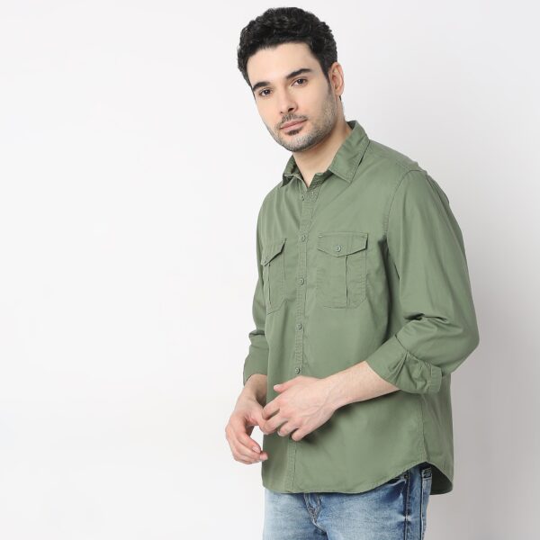 Slim Fit Solid Shirt - Image 5