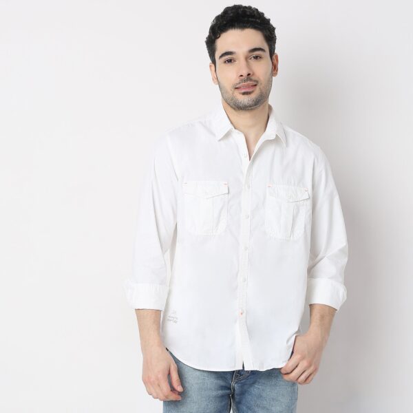 Slim Fit Solid Shirt - Image 7