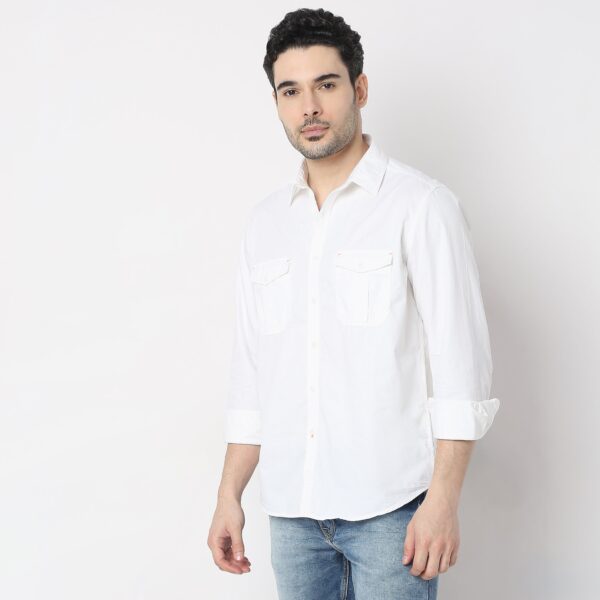 Slim Fit Solid Shirt - Image 10