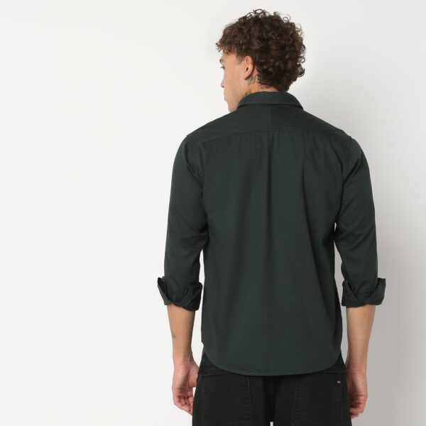 Regular Fit Solid Shirt - Image 3