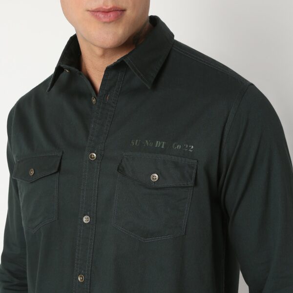 Regular Fit Solid Shirt - Image 4