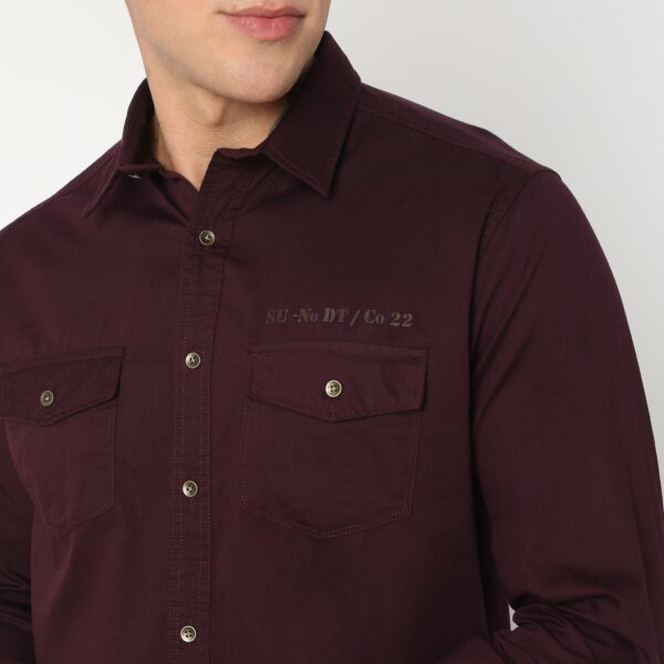 Regular Fit Solid Shirt - Image 9