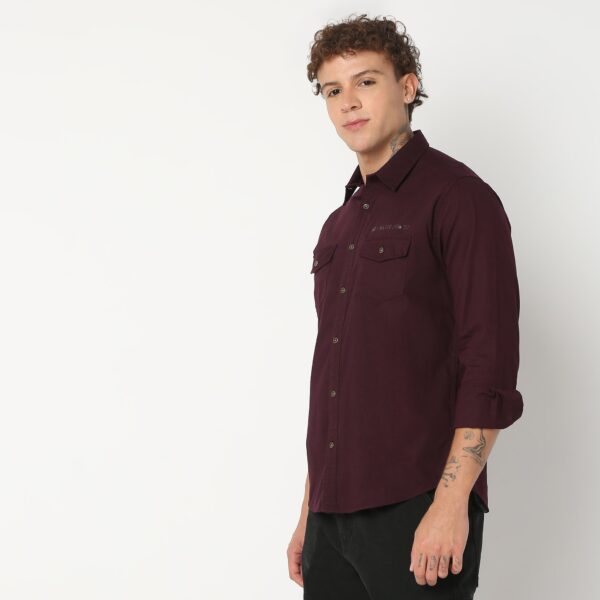 Regular Fit Solid Shirt - Image 10