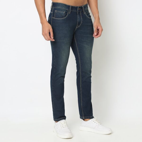 Union of Denim® - Origin Indigo Denim Tint Wisker Vintage Wash - Tappered Fit Jeans with Stretch - Image 5