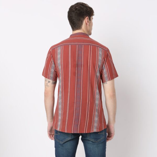 Artistry™ Jacquard Woven Band Collar Half Sleeve Shirt - Image 3