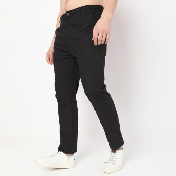 Relaxed Fit Solid Mid Rise Chinos - Image 2