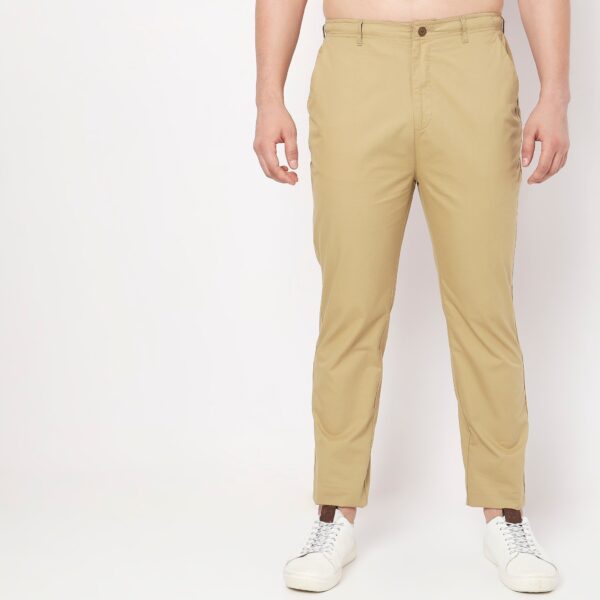 Relaxed Fit Solid Mid Rise Chinos - Image 6