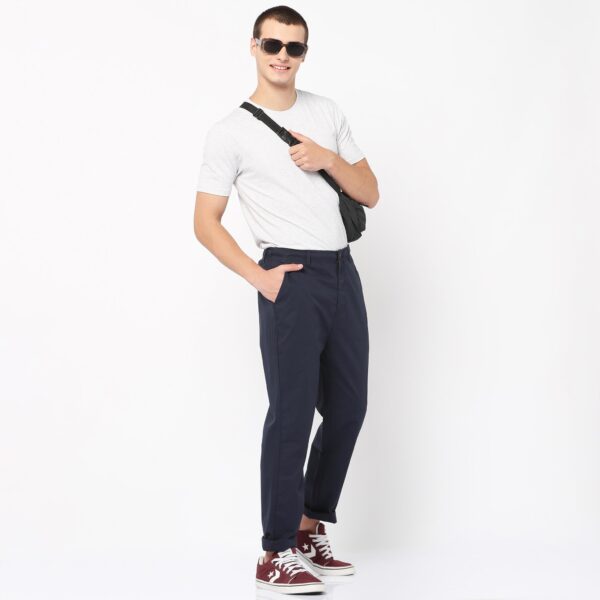 Relaxed Fit Solid Mid Rise Chinos - Image 16