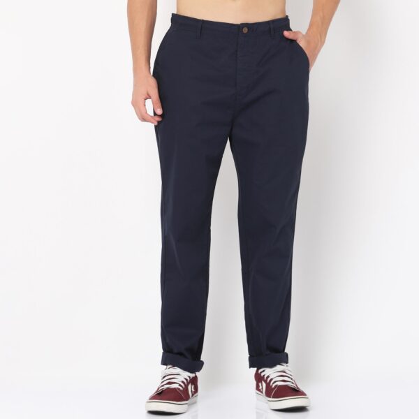 Relaxed Fit Solid Mid Rise Chinos - Image 17