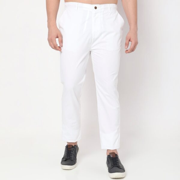 Relaxed Fit Solid Mid Rise Chinos - Image 11