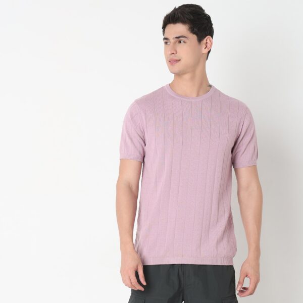 Hand Knit Jersey™ Modern Smart Vertical Dobby Flat Knit Regular Fit  T-Shirt - Image 2