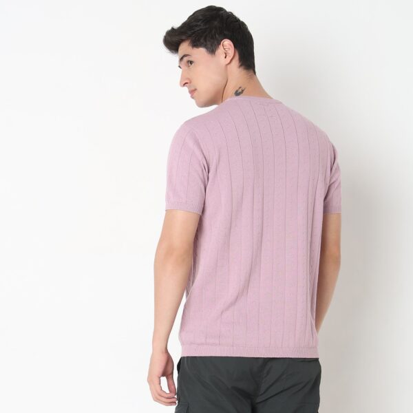 Hand Knit Jersey™ Modern Smart Vertical Dobby Flat Knit Regular Fit  T-Shirt - Image 3