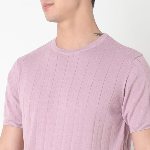 Hand Knit Jersey™ Modern Smart Vertical Dobby Flat Knit Regular Fit  T-Shirt - Image 4