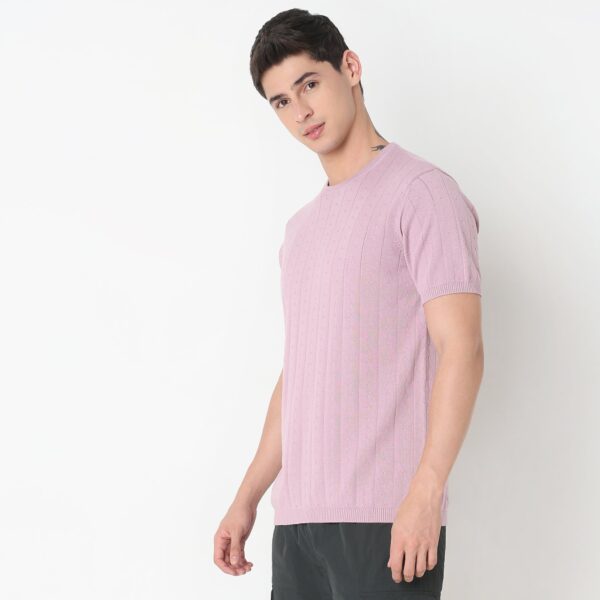 Hand Knit Jersey™ Modern Smart Vertical Dobby Flat Knit Regular Fit  T-Shirt - Image 5