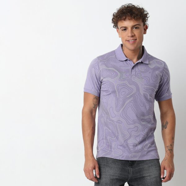 Regular Fit Printed Polo T-shirt - Image 2